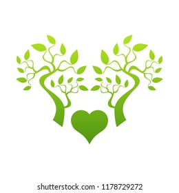 Abstract heart tree concept. Tree in heart.