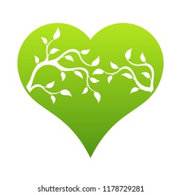 Abstract heart tree concept. Tree in heart.