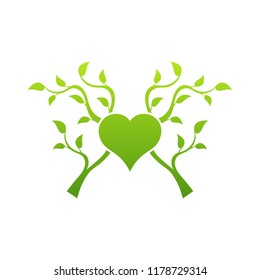 Abstract heart tree concept. Tree in heart.