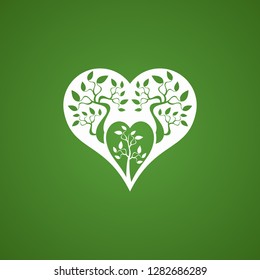 Abstract heart tree concept.