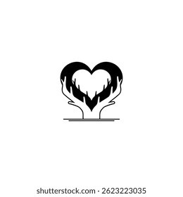 Abstrait coeur arbre concept logo créatif