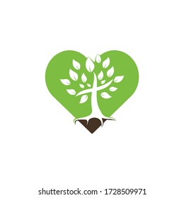 Resumen diseño vectorial de símbolo de la cruz religiosa del corazón y el árbol.