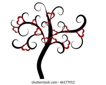 Abstract heart tree  - vector illustration