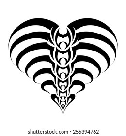 Abstract heart tribal tattoo design