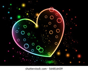 Abstract Heart Valentines day Colorful Background Vector Art 