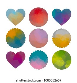 Abstract Heart vector background, look like watercolor drop style