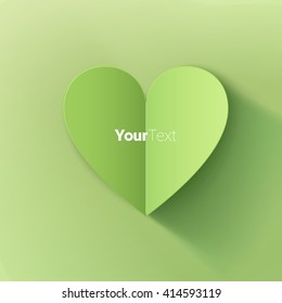 Abstract Heart Vector Design Green Composition for  Your Valentines Day Card