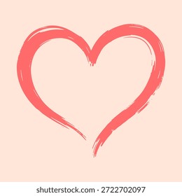 Abstract heart vector illustration with brushstroke contour, modern hand drawn style for romantic, love, greeting card, and design projects.