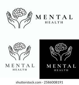 Abstract heart vector illustration design element for Mental health logo, card, or decoration