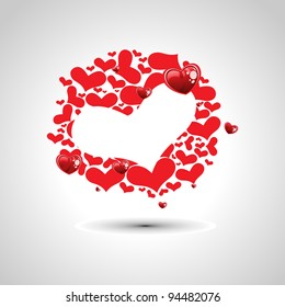 Abstract  heart  vector illustration with gray  background.