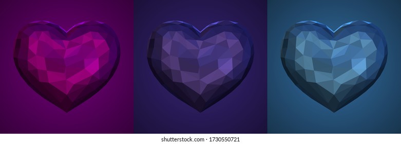 Abstract heart vector illustration. A set of beautiful hearts that will decorate anything.