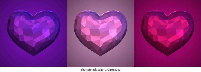 Abstract heart vector illustration. A set of beautiful hearts that will decorate anything.