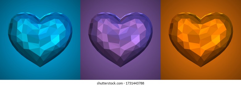 Abstract heart vector illustration. A set of beautiful hearts that will decorate anything.