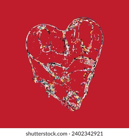 Abstract heart. Vector Romantic illustration symbol join, passion and wedding. Calligraphy Design element of valentine day. Template for t-shirt, card