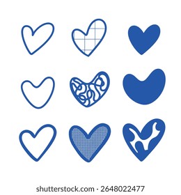 abstract heart vector set art	