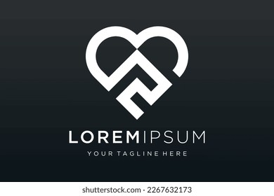 Abstract Heart vector symbol. Abstract line medical health logo icon design.