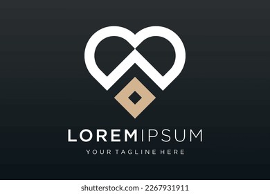 Abstract Heart vector symbol. Abstract line medical health logo icon design.