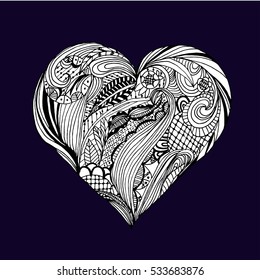 Abstract heart. Vector Valentine day illustration for card, poster. 