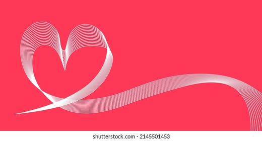 Abstract Heart wave vector icon background. Heart wave ribbon background. Vector Illustration- EPS 10