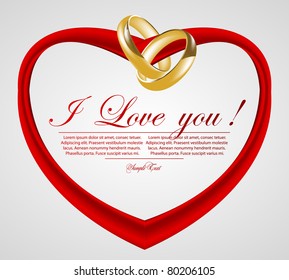 abstract heart with wedding rings