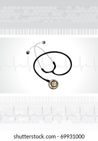 abstract heartbeat background with stethoscope