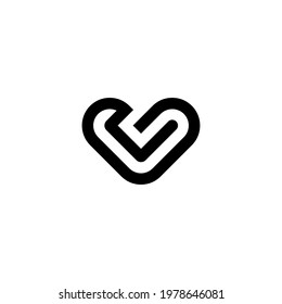abstract hearth C logo vector unique black color