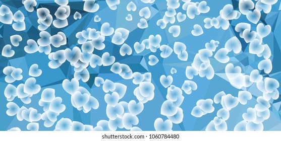 Abstract hearts background with geometric motif. Vector clip art.