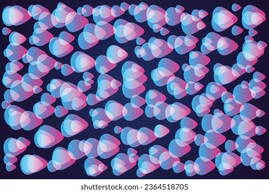 abstract hearts blue background design
