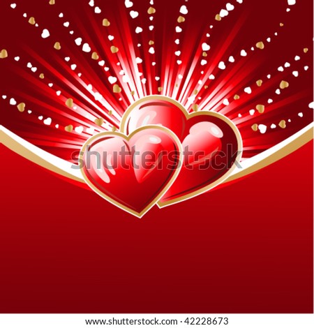 abstract hearts burst background, vector illustration