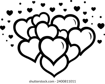 Abstract hearts composition. Vector illustration design template.