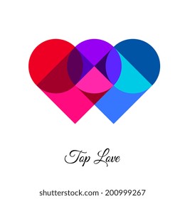 Abstract hearts.  Design for web, logo and mobile app, isolated vector illustration.