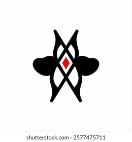 Abstract hearts and diamonds poker logo design.