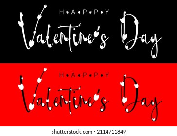 Abstract hearts with Happy Valentine’s Day text on an isolated white background