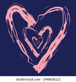 abstract hearts inserted into each other on a dark blue background