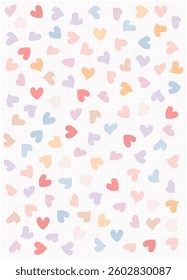Abstract hearts love pattern. Wallpaper decoration. Seamless pattern. Vector illustration.