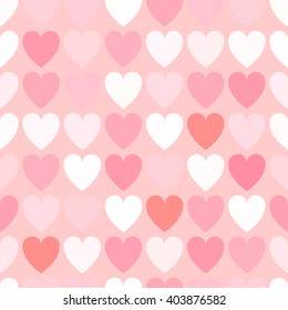 Abstract hearts pink seamless pattern.