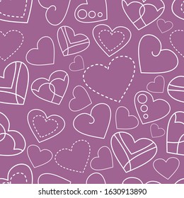 Abstract hearts seamless pattern for decorative design. Abstract repeat background. Vector cute seamless pattern. Abstract geometric texture. Seamless fabric texture print. Textile ornament.