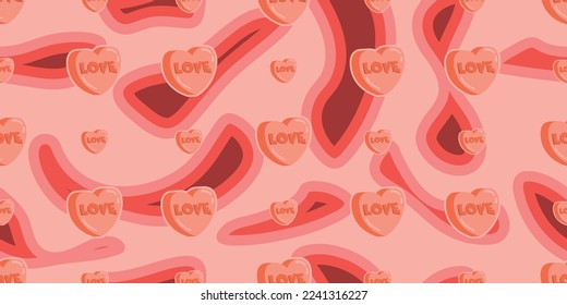 Resumen de corazones sin fisuras. Para la impresión y el diseño, los papeles pintados e ilustraciones sin fisuras. Papel mural de corazones de amor.