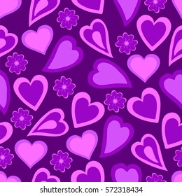 Abstract hearts seamless pattern for Valentine's day. Vector illustration.