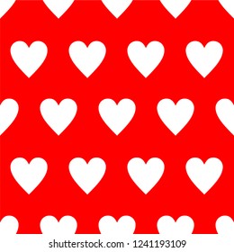 
Abstract hearts seamless pattern. Vector illustration for romantic nostalgia design. Can be used for wallpaper, fills, web page background, surface textures. White hearts on red