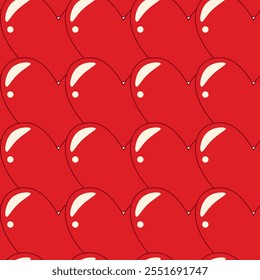 Abstract Hearts shaped texture Seamless Pattern in trendy red. St Valentines Day Background Texture