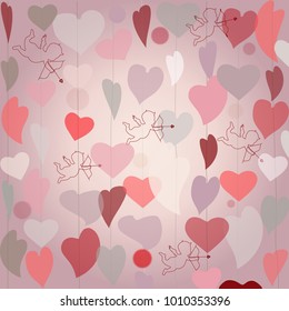 Abstract Hearts for Valentines Day Background Design. Vector Illustration.
