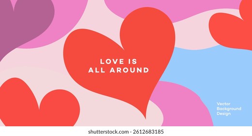 Abstract Hearts Valentines Day Love Background Design Vector