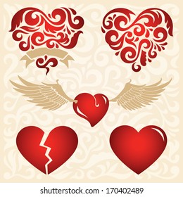 Abstract Hearts, vector illustration for your design
