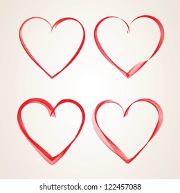 Abstract hearts, vector illustrations