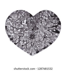 Abstract Heart-Shaped  Background, Isolated Vector