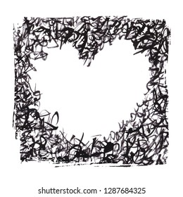 Abstract Heart-Shaped  Background, Isolated Vector