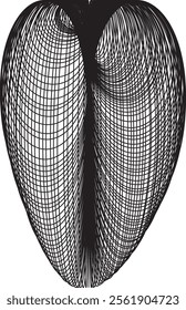 Abstract Heart-Shaped Grid: Intersecting Lines and Curves