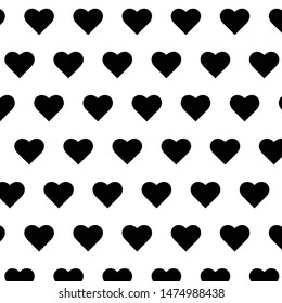 Abstract Heart-shaped Vector Background Decorative Black White Seamless design