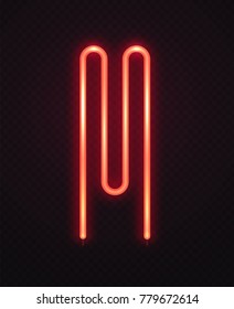 Abstract heater element for washer. Neon red logo on transparent dark background vector illustration